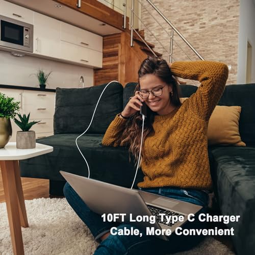 Matsusho iPhone 15 Charger 10 FT, 3 Pack 20W USB-C Fast Wall Charger with 3 Pack 10FT Extra Long USB C Charger Fast Charging Cable Compatible for iPhone 15/15 Plus/15 Pro/15 Pro Max, iPad Pro/Air/Mini