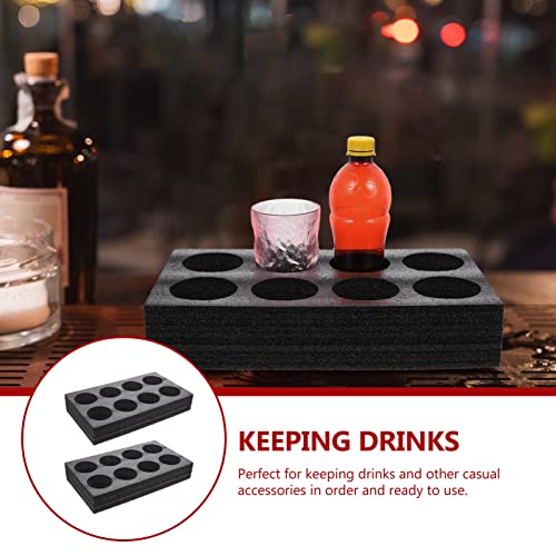 Tofficu 2pcs Cola Milk Tea Cup Saucer Drink Beverage 8 Cup Carry Holder Thermal Coffee Mug Takeout 8- Cup Tray Take Out Cup Carriers Beer Disposable Cup Holder Pearl Cotton