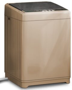 tabu full-automatic washing machine, 17.6lbs portable washing machine with dryer, 1.7 cu ft 2 in 1 portable washer with drain pump, 10 wash programs, led display, 8 water levels (brown)