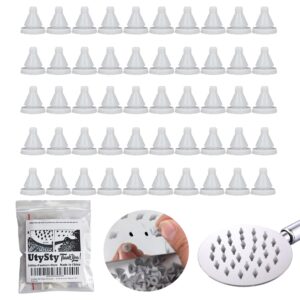 utysty 50 pack shower head nozzles replacement showerhead spray hole silicone nozzle universal sprinkler spout round nibs disassemble and wash water outlet granules repair parts kit