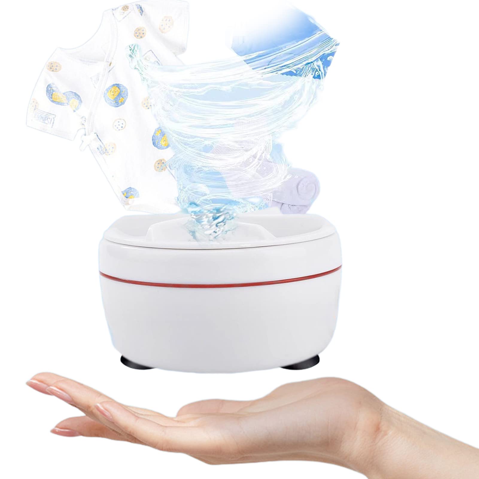 Mini Washing Machine Upgraded Ultrasonic Portable Washer with Suction Cup 3 in 1 Dishwashers Small Washer Machine for Home, Business, Travel, College Room, RV, Apartment