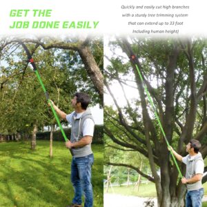 MEFBANT Pole Saw For Tree Trimming 26 Feet Manual Pole Saw,Tree Trimmer, Tree Pole Pruner Manual Branches Gardening Tools,Dual System, With Storage Bag