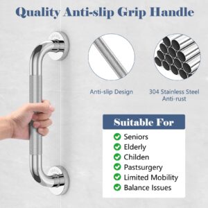 Grab Bars for Bathtubs and Showers, Aolloa 2 Pack 16inch SUS304 Stainless Steel Anti Slip Bath Handle for Elderly Senior Handicap Pregnant Women