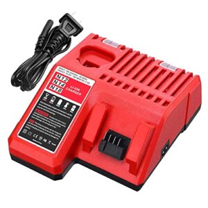 n12 n14 n18 multi-voltage rapid charger 48-59-1812 compatible with milwaukee 12v-18v lithium battery m12 m18 m14 48-11-1850 48-11-1852 48-11-1828 48-11-2411 48-11-2460