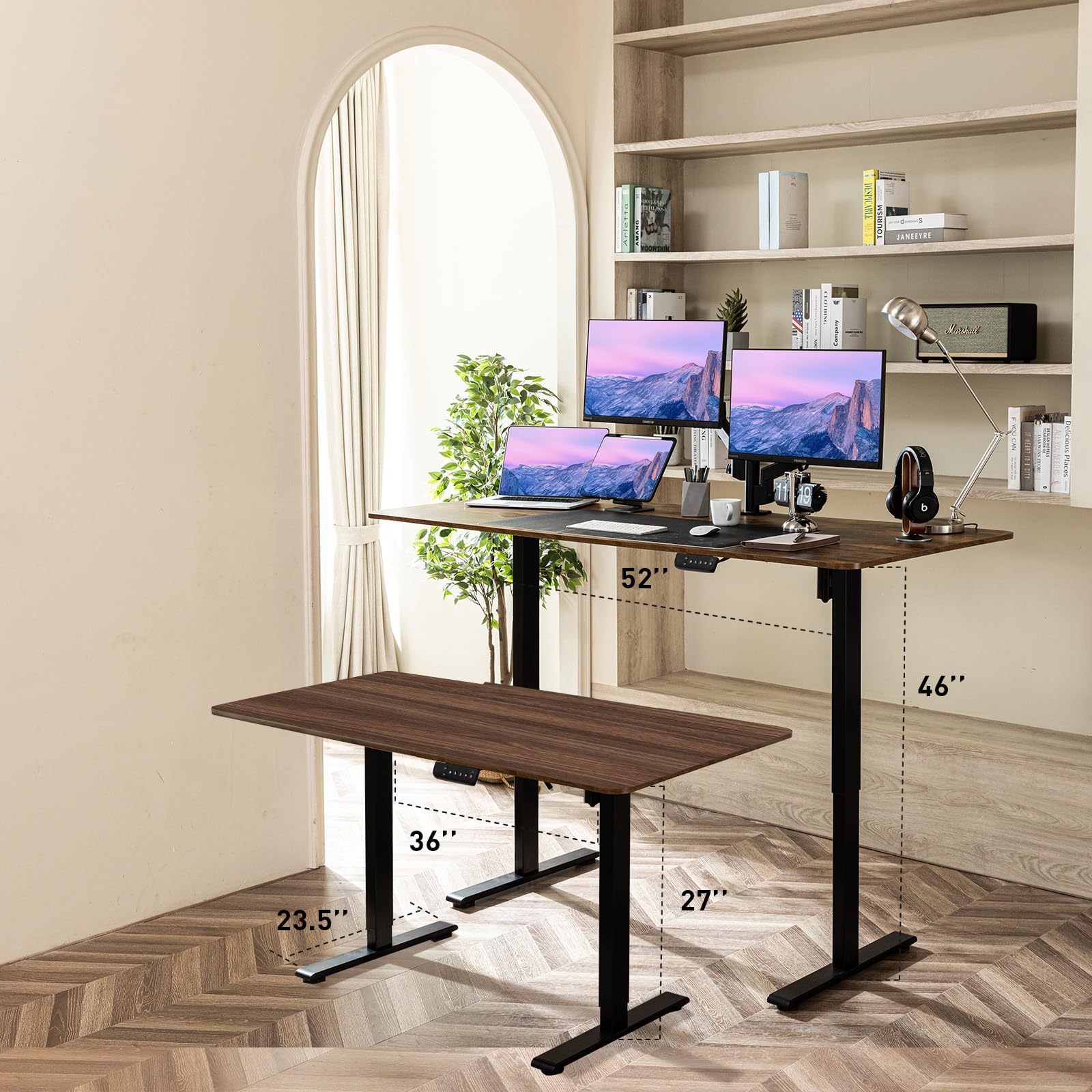 Electric Standing Desk Frame Height Width Adjustable Desk DIY Workstation Ergonomic Adjustable Electric Desk Legs 43 ” to 78.5 ” Raising Desk with Memory Controller Motorized Electric Table Black