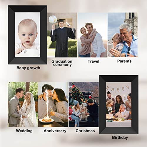 Tibuta Digital Photo Frame 7 Inch WiFi Digital Photo Frame with Touchscreen, Gravity Sensing Automatic Rotation, Gravity-Sensing Auto-Rotation, Share Photos and Videos via APP…