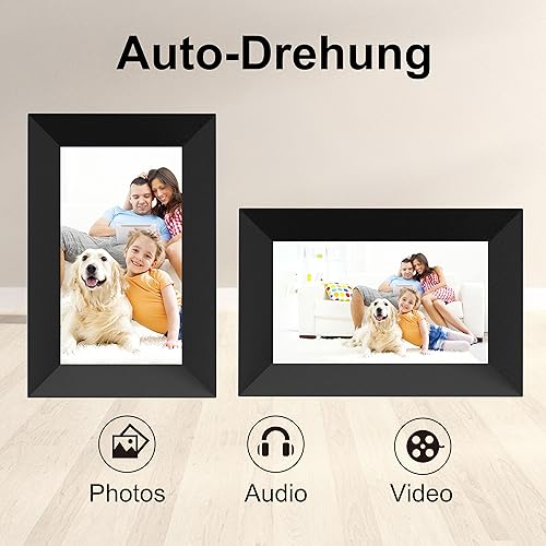 Tibuta Digital Photo Frame 7 Inch WiFi Digital Photo Frame with Touchscreen, Gravity Sensing Automatic Rotation, Gravity-Sensing Auto-Rotation, Share Photos and Videos via APP…