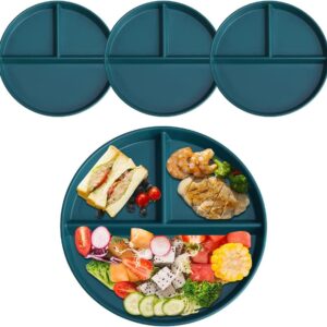 Maiyuansu Divided Trays For Adults Weight Loss, Reusable Portion Control Dinner Plate with 3 Compartments, Divided Diet Plastic Compartment Plate Dishwasher & Microwave Safe(Green)