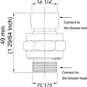 Shower Connector Ball Joint Shower Head Swivel Ball Adapter Brass Adjustable Shower Arm Extension Universal Component Polish Chrome