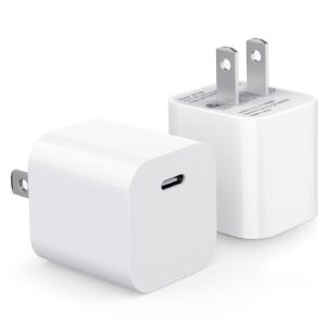 usb c charger block, 2pack for iphone 14 13 12 charger fast block [mfi certified], type c adapter plug box wall charging brick cube for iphone 14 13 12 11 pro max xs x xr se 8 plus, for ipad (white)