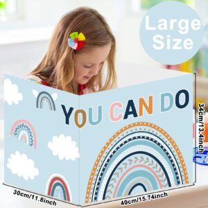 24 Pcs Privacy Boards for Student Desks Boho Rainbow Classroom Desk Divider Table Desk Privacy Panel Privacy Folders Screen Partition for School Teacher Student Study Test Shields Class (Boho Rainbow)