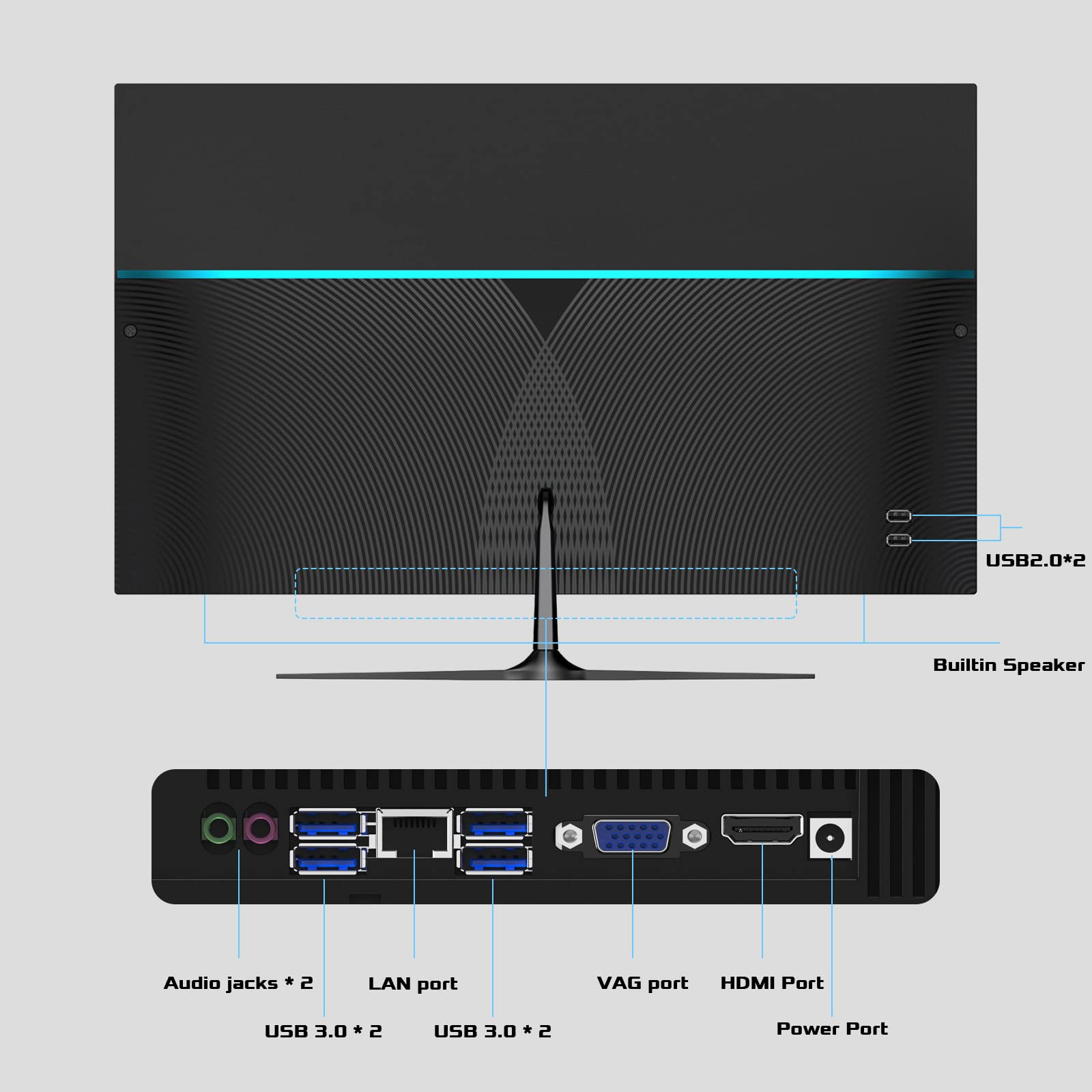 SAINTDISE All-in-One Desktop Computer Celeron N5095 2.9Ghz All-in-One PC 23 inch 8GB RAM 512GB SSD 1920 * 1080 IPS Display Desktop Computer with Dual-Band WiFi & Bluetooth,Keyboard and Mouse