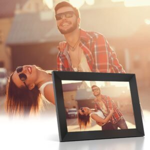 Tibuta 8 Inch WiFi Digital Photo Frame with Touchscreen, Auto-Rotation, Share Photos and Videos via APP...