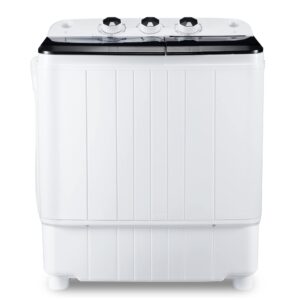habutway 17.6lb portable twin tub washing machine with gravity drain pump - for apartments, dorms, rvs