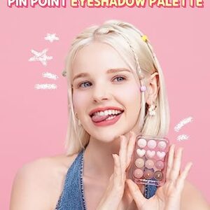 COLORGRAM Pin Point Eyeshadow Palette 02 Pink+Mauve= | Eyeshadow Palette for Daily makeup, Ultra-Blendable, Matte, Glitter, Shimmer Shades