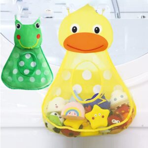 Baby Bath Storage Bag, Cute Animals Mesh Bath Toy Storage Organizer with 2 Suction Cups, Bathtub Toy Organizer Mesh Bath Net Storage Baby Tub Holder for Kids Toddlers