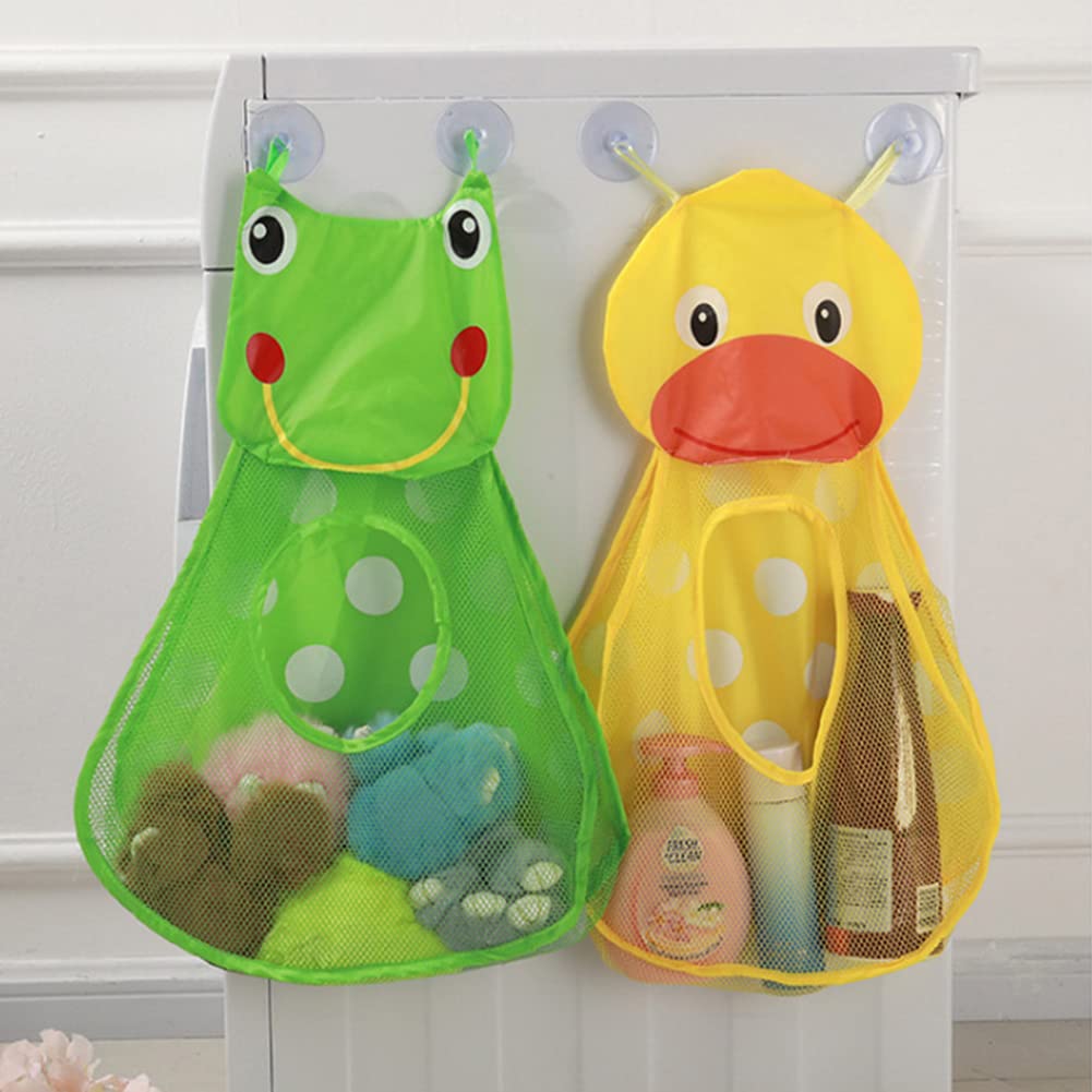 Baby Bath Storage Bag, Cute Animals Mesh Bath Toy Storage Organizer with 2 Suction Cups, Bathtub Toy Organizer Mesh Bath Net Storage Baby Tub Holder for Kids Toddlers