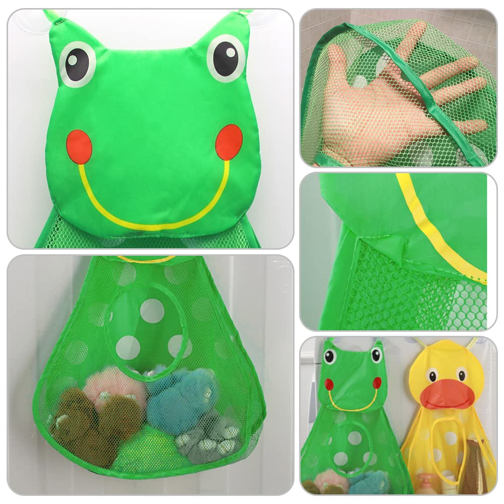 Baby Bath Storage Bag, Cute Animals Mesh Bath Toy Storage Organizer with 2 Suction Cups, Bathtub Toy Organizer Mesh Bath Net Storage Baby Tub Holder for Kids Toddlers