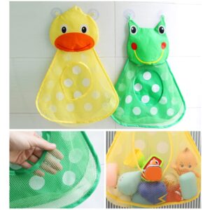 Baby Bath Storage Bag, Cute Animals Mesh Bath Toy Storage Organizer with 2 Suction Cups, Bathtub Toy Organizer Mesh Bath Net Storage Baby Tub Holder for Kids Toddlers