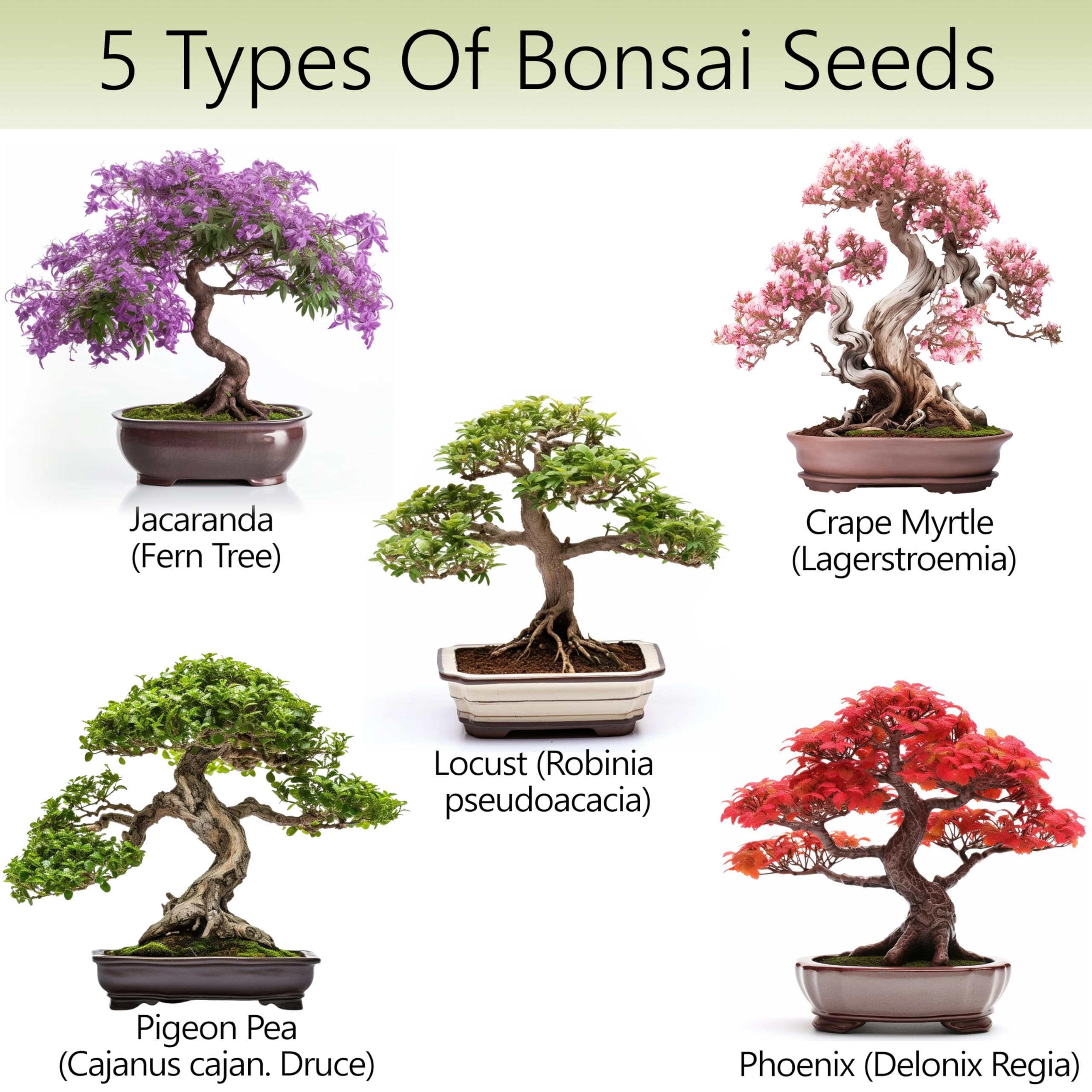 AVERGO Bonsai Tree Kit – 5X Unique Japanese Bonzai Trees | Complete Indoor Bonsai Starter Kit for Growing Bonsai Plants with Tools & Planters – Gardening Gifts for Women & Men