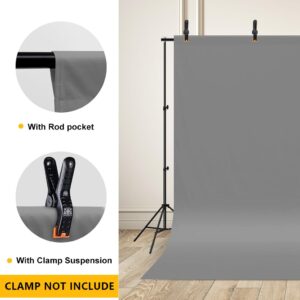 CPLIRIS Grey Backdrop for Photography, 10x20ft Gray Photo Backdrop Pure Polyester Grey Screen Curtain with 4 Spring Clamps and 4 Backdrop Clips for Photoshoot