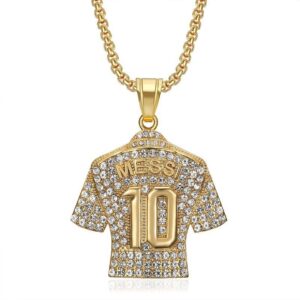 number 10 soccer pendant necklace for men - iced out sports charm jewelry with football players number