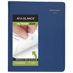 at-a-glance 2024 monthly planner, 7" x 8-3/4", medium, fashion, blue (701242024)