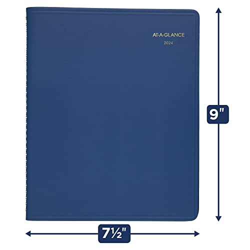 AT-A-GLANCE 2024 Monthly Planner, 7" x 8-3/4", Medium, Fashion, Blue (701242024)