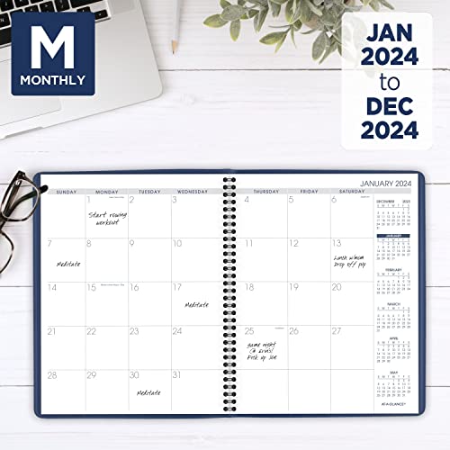 AT-A-GLANCE 2024 Monthly Planner, 7" x 8-3/4", Medium, Fashion, Blue (701242024)