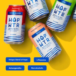 HOP WTR Sparkling Hop Water, Variety Pack 12 Pack, Sugar Free, Low Carb Non Alcoholic Drinks, NA Beer, Adaptogen Drink, No Calories, Adaptogens & Nootropics for Added Benefits, 12 oz Cans