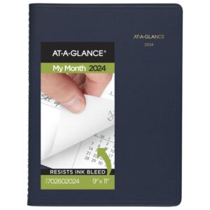 at-a-glance 2024 monthly planner, 9" x 11", large, navy (702602024)