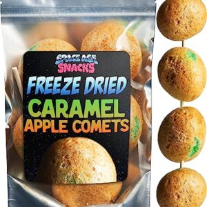 Premium Freeze Dried Candy - Caramel Apple Comets Shipped in Box for Extra Protection - Freeze Dry Candy Green Apple Caramel Apple Suckers Dry Freeze Candy for All Ages (3.5 Ounce)