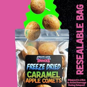 Premium Freeze Dried Candy - Caramel Apple Comets Shipped in Box for Extra Protection - Freeze Dry Candy Green Apple Caramel Apple Suckers Dry Freeze Candy for All Ages (3.5 Ounce)