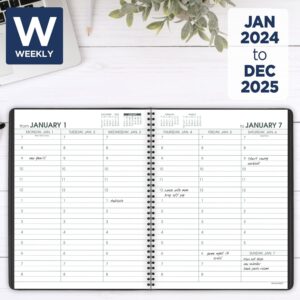 AT-A-GLANCE 2024 Weekly Appointment Book Planner, 8-1/4" x 11", Large, Large Print, Black (70LP010524)