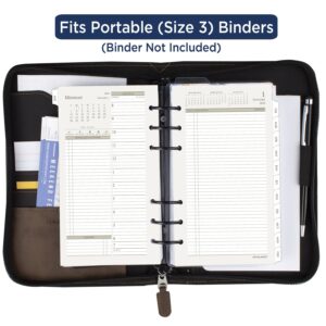 AT-A-GLANCE 2024 Daily & Monthly Planner Two Page Per Day Refill, 3-3/4" x 6-3/4", Portable Size, Loose-Leaf (471-225-24)