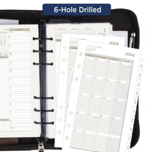 AT-A-GLANCE 2024 Daily & Monthly Planner Two Page Per Day Refill, 3-3/4" x 6-3/4", Portable Size, Loose-Leaf (471-225-24)