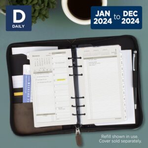 AT-A-GLANCE 2024 Daily & Monthly Planner Two Page Per Day Refill, 3-3/4" x 6-3/4", Portable Size, Loose-Leaf (471-225-24)