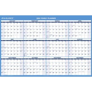 at-a-glance 2023-2024 erasable calendar, dry erase wall planner, 48" x 32", extra large, academic & regular year, double sided, horizontal (pm326s2824)