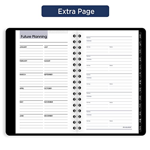 AT-A-GLANCE 2024 Weekly Planner, DayMinder, Hourly Appointment Book, 3-1/2 x 6", Pocket Size, Tabbed Telephone/Address Pages, Texture Cover, Black (G2500024)