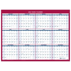 at-a-glance 2024 erasable calendar, dry erase wall planner, 12" x 16", small, vertical/horizontal, reversible, compact (pm330b2824)