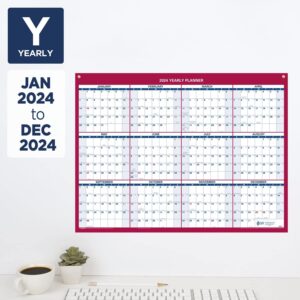 AT-A-GLANCE 2024 Erasable Calendar, Dry Erase Wall Planner, 12" x 16", Small, Vertical/Horizontal, Reversible, Compact (PM330B2824)