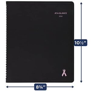 AT-A-GLANCE 2024 Weekly & Monthly Appointment Book Planner, 8" x 10", Large, QuickNotes, City of Hope, Black (76PN010524)