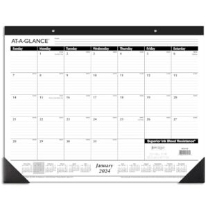 at-a-glance 2024 desk calendar, desk pad, 21-3/4" x 17", large, ruled blocks, monthly (sk240024)