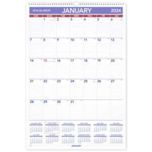 at-a-glance 2024 erasable calendar, dry erase wall planner, 15-1/2" x 22-3/4", medium (pmlm032824)