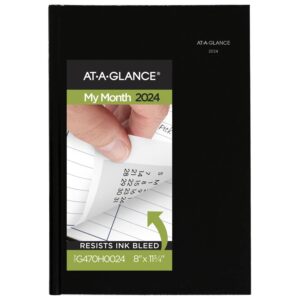at-a-glance 2024 monthly planner, dayminder, 8" x 11-3/4", large, monthly tabs, hardcover, black (g470h0024)