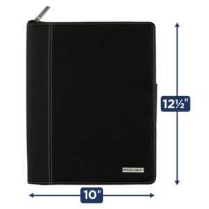 AT-A-GLANCE 2024 Weekly & Monthly Appointment Book, 8 1/4" x 11", Large, with Zipper, Executive, Black (70NX810524)