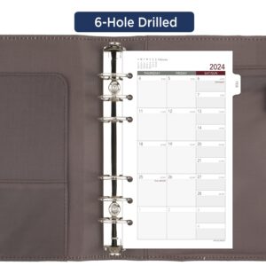 AT-A-GLANCE 2024 Monthly Planner Refill, 3-3/4" x 6-3/4", Portable Size, Loose-Leaf (063-685Y)