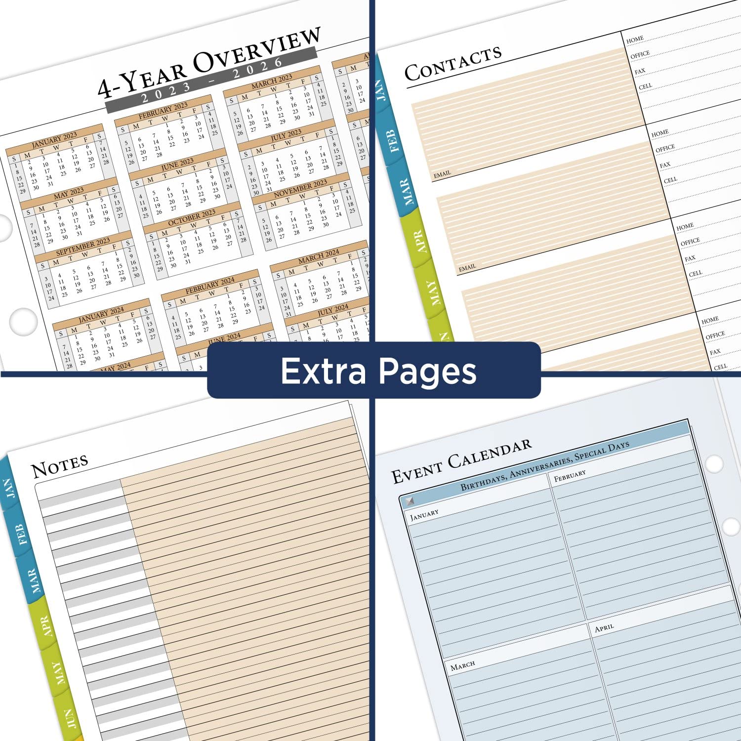 AT-A-GLANCE 2024 Weekly & Monthly Planner Refill, 5-1/2" x 8-1/2", Desk Size, Loose-Leaf, Zenscapes (281-285Y-24)