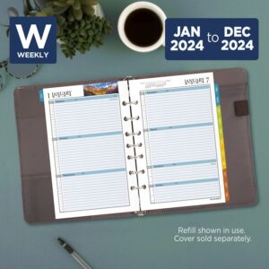 AT-A-GLANCE 2024 Weekly & Monthly Planner Refill, 5-1/2" x 8-1/2", Desk Size, Loose-Leaf, Zenscapes (281-285Y-24)