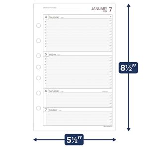 AT-A-GLANCE 2024 Weekly Planner Refill, 5-1/2" x 8-1/2", Desk Size, Loose-Leaf (061-285Y-24)